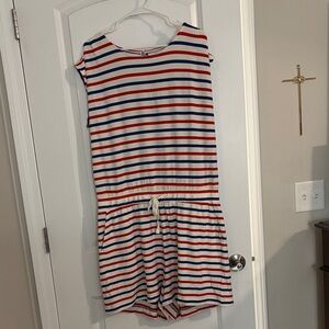 Lou & Grey Striped Red, White, and Blue Romper